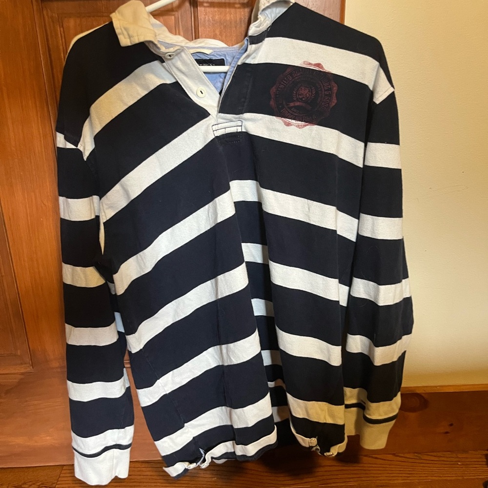 Stripped Tommy hill figure collared shirt